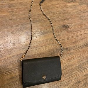 Tory Burch wallet on a chain